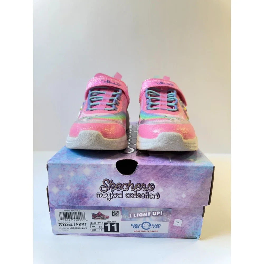 Skechers Kids Girls Unicorn Chaser Sneaker, Pink/Multi, 11 Little Kid